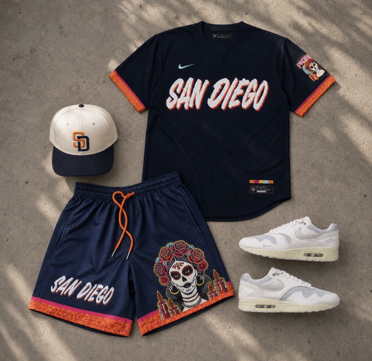 Catrina shorts with San Diego jersey
