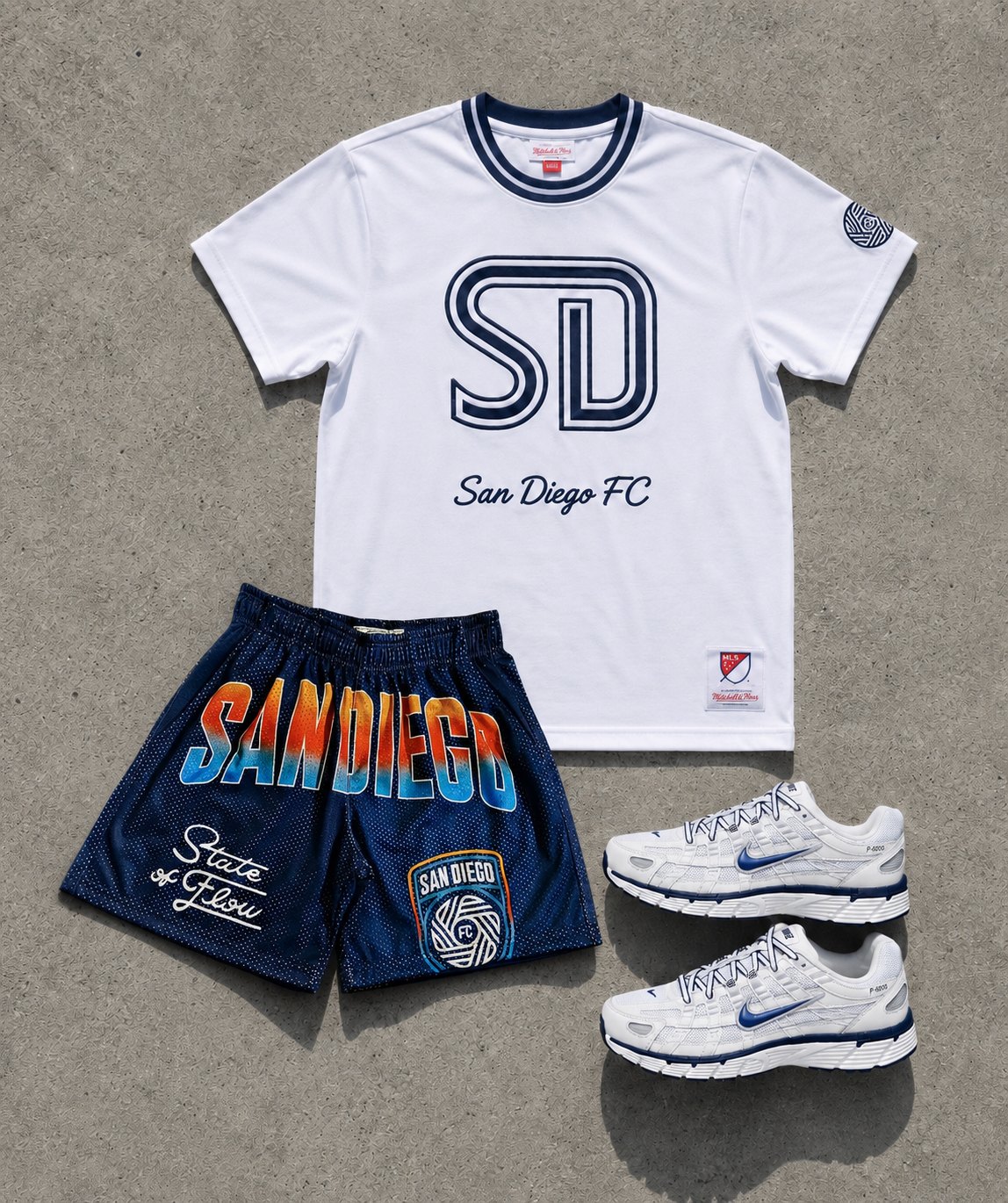 State of Flow shorts with San Diego FC jersey