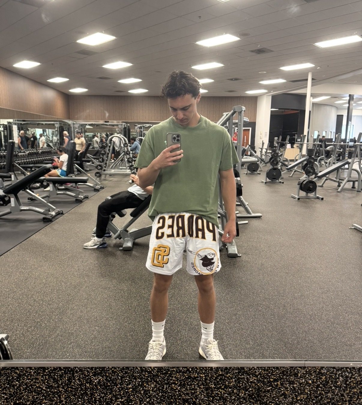 Draft Pick shorts in the gym